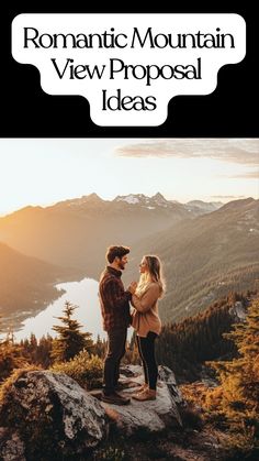 A couple standing on a scenic mountain overlook at sunrise, surrounded by natural beauty, as one partner proposes. Scenic Proposal Ideas, Nature Proposal Ideas, Nature Proposal, Hiking Proposal, Unique Proposal Ideas, Outdoor Proposal, Mountain Proposal, Marriage Proposal Ideas, Unique Proposals