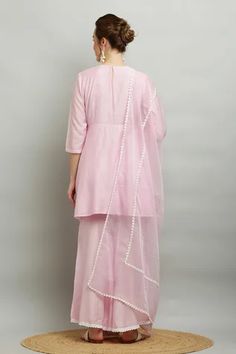 Shop for Kefi Collections Pink Cotton Chanderi Amodini Short Anarkali Sharara Set for Women Online at Aza Fashions Semi-stitched Sharara With Sheer Dupatta And Straight Kurta, Fitted Sharara With Sheer Dupatta In Cotton Silk, Fitted Cotton Silk Sharara With Sheer Dupatta, Fitted Sharara With Sheer Dupatta, Floor-length Cotton Silk Set With Sheer Dupatta, Semi-stitched Cotton Silk Sharara With Dori Work, Floor-length Cotton Silk Sharara With Cutdana, Fitted Chanderi Palazzo Set With Gota Work, Anarkali Style Cotton Silk Sharara With Dori Work