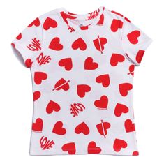 Celebrate Girl's Love Heart Valentine's Shirt. 60/40 Cotton Polyester Printed Front & Back New With Tags Available Size: Small 6, Xxl 18 Cute White T-shirt For Valentine's Day, White Casual Top For Valentine's Day, Casual White Top For Valentine's Day, White Tops With Heart Graphic For Valentine's Day, Cute Fitted Top For Valentine's Day, Cute Red Heart-shaped Top, White Short Sleeve Tops With Heart Print, Fun White Top With Heart Graphic, Playful White Heart Print Tops