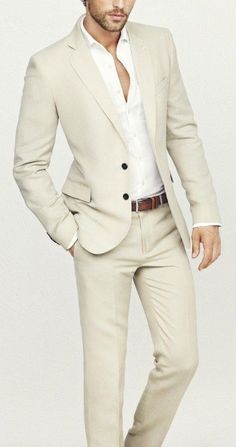 Drawing Suits, Wedding Guest Outfit Men, Beach Wedding Suits, Suit Drawing, Summer Suits Men, Light Suit, Suit Groom, Cream Suit, Beige Suits