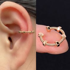 Cartilage Conch Fake Piercing Jewelry Adjustable Wrap Ear Cuff No Pier – Gofaer Finds store! Piercing Conch, Fake Piercing, Conch Piercing, Conch, Piercing Jewelry, Clip On, Ear Piercings, Fashion Earrings, Clip On Earrings