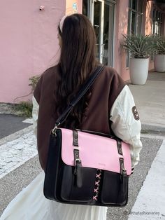 Introducing the Ecosusi Dark Collection - a versatile 15.6" briefcase designed for today's woman. Transition effortlessly between crossbody, shoulder bag, tote, or backpack. Delicate pink accents add a touch of mystery and glamour, enhancing feminine vibrancy. Championing personal independence and self-expression. Features include a 15.6-inch laptop compartment, wallet pocket, and pen slot for organization. Two adjustable shoulder straps included. Ideal for school, work, gatherings, travel, and Cute Briefcase, Ecosusi Bags, Personal Independence, Pink Decorations, Dark Series, Briefcase Women, Pink Decor, Pink Accents, Feminine Energy