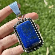 Native American Sterling Silver Lapis Pendant. Artist: Aaron Toadlena Pendant: 3.75 Inch By 1.5 Inch Best Offers Accepted! Native American Jewellery, Lapis Pendant, Chain Styles, Sterling Silber, Womens Jewelry Necklace, Favorite Jewelry, Native American, Beaded Necklace, Handmade Items