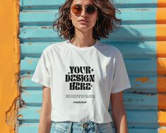 Modern Branded Crew Neck T-shirt, Modern Branded Short Sleeve T-shirt, Off White Tshirt, White Tshirt Mockup, Clothing Designs, T Shirt Mockup, Tshirt Mockup, Womens T Shirt, Shirt Mockup