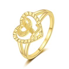 PRICES MAY VARY. 💍GOLD LETTER RING-Love Symbol Heart-Shaped Initial Rings With 26 Alphabet,Different Initial has Different Meaning,You can Wear Just One Capital Letter, or Several Letters at Different Fingers to Make a Unique Word，Meaningful Personalized Gifts For Her. 💍14K GOLD RING-Our Gold Heart Initial Ring Plated with 14K Gold,A Better Color Retention Effect,Which Make It Non Tarnish and No Fade.Made of High Quality Brass,Ensuring Durability and Long-Lasting Shine,Nickel Lead Free,Will No Symbolic Yellow Gold Jewelry For Valentine's Day, Symbolic Gold Jewelry For Valentine's Day, Symbolic Jewelry For Valentine's Day Anniversary, Gold Heart Ring For Promise, Mother's Day, Gold Heart Ring For Mother's Day, Gold Heart Ring For Wedding And Mother's Day, Gold Initial Ring For Wedding, Gold Heart Ring For Mother's Day Promise, Gold Heart Promise Ring For Mother's Day