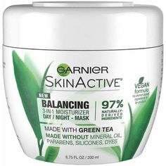 Garnier Skinactive 3-In-1 Face Moisturizer With Green Tea 6.75 Fl. Oz New In Sealed Jar Never Opened Vegan Formula Best Drugstore Moisturizer, Drugstore Moisturizer, Diy Face Moisturizer, Garnier Skinactive, Diy Moisturizer, Night Mask, Green Tea Mask, Garnier Skin Active, Moisturizer For Oily Skin