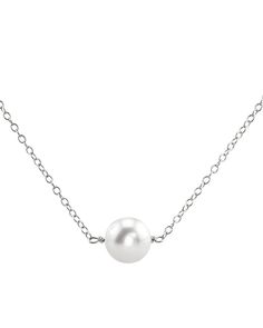 This pendant includes a beautiful 9mm round freshwater cultured pearl that is AAAA quality with 'Very High' luster, our highest grade available. The chain is made of 14K gold, and you have the choice of white gold or yellow gold. The pendant also comes in standard white color, or you can choose to have it in pink freshwater as well. The pieces comes packaged in a beautiful jewelry box for that perfect gift. Elegant Silver Solitaire Necklace With Cable Chain, Classic Pearl Necklace With Delicate Chain, Elegant Silver Solitaire Necklace With Single Strand, Elegant Sterling Silver Solitaire Necklace With Cable Chain, Classic Pearl Necklace With Delicate Chain For Formal Occasions, Classic Akoya Pearl Necklace With Delicate Chain, Minimalist Single Strand White Gold Pearl Necklace, White Gold Single Strand Pearl Necklace In Sterling Silver, Classic Round Pearl Necklace With Delicate Chain