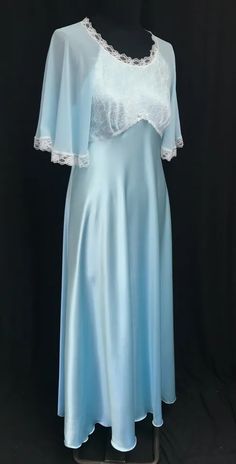 Blue Polyester Nightdress and Negligee Set by Jane Woolrich | eBay Jane Woolrich, Burton On Trent, Long Nightgown, When You Sleep, Night Dress, 30 Years, Nightwear, Night Gown, Lingerie