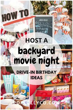 how to host a backyard movie night drive - in birthday party with free printables