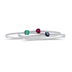 A pear-shaped ruby adds a vivid pop of color to this diamond bracelet. Stack it with other bangles for a stylish, layered look. - 14K gold weighing 9.09 grams - 38 round diamonds weighing 0.54 carats - 1.04 ct ruby Available in yellow, white, and rose gold. Please allow 4-6 weeks for delivery if item is not in stock. Item no. BR130461 Elegant Multi-stone Diamond Bangle Bracelet, Elegant Multi-stone Diamond Bangle, Fine Jewelry Ruby Diamond Bangle Bracelet, Diamond Multi-stone Bangle Bracelets, Diamond Bracelet Stack, Diamond Bangle Bracelet, Oyster Bay, Diamond Bangles Bracelet, Gold Bangle