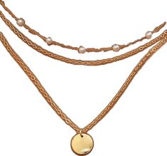 Layered Round Necklace With Delicate Chain, Layered Metal Necklace With Delicate Chain, Metal Layered Necklace With Delicate Chain, Layered Necklace With Delicate Chain And Round Pendant, Layered Necklace With Round Pendant And Adjustable Chain, Delicate Metal Layered Necklace With Round Pendant, Metal Layered Necklace With Delicate Chain And Round Pendant, Metal Layered Necklace With Round Pendant, Adjustable Round Metal Layered Necklace