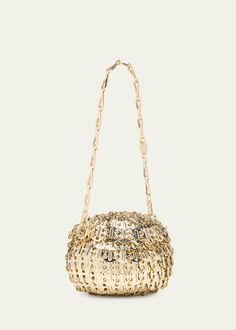 "Find PACO RABANNE Paco 1969 Moon Chain Shoulder Bag on Editorialist. The Paco Rabanne \"1969 Moon\" shoulder bag is crafted from disclink brass. This bag features an open top, a chain shoulder strap, and an unlined interior. It measures approximately 8.3\"H x 15\"W x 1\"D. This shoulder bag can be worn on the shoulder or carried by hand." Moon Shoulder Bag, Moon Chain, Travel Size Perfume, Cleanser And Toner, Paco Rabanne, Chain Shoulder Bag, Brass Chain, Open Top, Beauty Gift