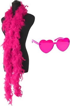 Hot Pink Feather Boa Red Heart Glasses 1920s women dance stage prop parade party Red Heart Glasses, Pink Feather Boa, Dancing Wedding, Feather Boas, 1920s Women, Women Dance, Dance Stage, Heart Glasses, Purple Feather