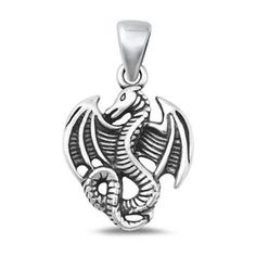 Sterling Silver Oxidized Fantasy Dragon Halloween Charm Pendant .925 New Jewelry Female Unisex All our silver jewelry is crafted from .925 silver also commonly referred to as sterling silver. Sterling silver is the standard for beautiful high-quality silver jewelry and cannot be replicated by lower priced silver plated jewelry. It is 92.5% pure silver, mixed with alloys to add strength and durability to stand the test of time. Keep your fine jewelry shiny and elegant by storing it properly. Jewe Dragon Halloween, Tarnish Remover, Halloween Charms, Fantasy Dragon, Silver Plated Jewelry, New Jewelry, Plated Jewelry, Pure Silver, Charm Pendant