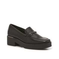 DKNY-Eastyn Platform Loafer Heighten the mood for professional days in the Eastyn loafer from Dkny. This platform pair sports a trendy chunky sole and classic, square toed silhoeutte that marries modern and vintage sensibilities with ease. Slip-on Synthetic Platform Loafers For Work, Modern Chunky Platform Loafers, Spring Trendy Platform Loafers With Square Toe, Formal Synthetic Platform Loafers With Lug Sole, Modern Black Platform Loafers With Chunky Platform, Modern Black Platform Loafers With Chunky Sole, Modern Leather Platform Loafers With Chunky Platform, Modern Platform Loafers With Chunky Platform For Office, Modern Formal Platform Loafers With Chunky Platform