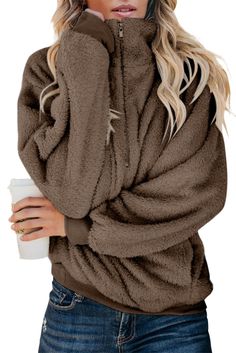 Brown Traverse Pocketed Sherpa Pullover Sweatshirt Cozy Fit Long Sleeve Sweater With Fleece Lining, Casual Long Sleeve Sweater With Fleece Lining, Winter Crew Neck Tops With Fleece Lining, Winter Fleece Tops With Fleece Lining, Relaxed Fit Fleece Lined Long Sleeve Sweatshirt, Relaxed Fit Fleece-lined Long Sleeve Sweatshirt, Relaxed Fit Long Sleeve Sweatshirt With Fleece Lining, Cozy Long Sleeve Sweater With Fleece Lining, Cozy Fleece-lined Long Sleeve Sweatshirt