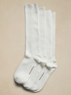 We designed this soft cotton blend sock with a luxurious ribbed-knit texture.  Set of 2.  Hits below the knee. Trouser Socks, Knit Texture, Winter Sale, Socks Women, The Knee, Women's Accessories, Banana Republic, Ribbed Knit, Cotton Blend