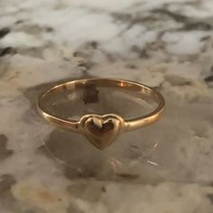 See Photos Dainty 14k White Gold Heart Ring, Classic 14k Gold Heart Cut Jewelry, Heart-shaped Rings With Polished Finish For Wedding, Classic 14k Gold Heart-shaped Jewelry, Gold Sterling Silver Heart Ring For Wedding, 14k Gold Heart Ring For Valentine's Day, Classic Heart-shaped 14k Gold Jewelry, 14k Gold Ring Jewelry For Valentine's Day, Elegant Sterling Silver Heart Ring In Yellow Gold