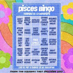 the poster for pisces bingo