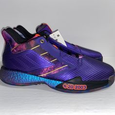 Adidas T-Mac Millennium 2 Basketball Shoes Purple Galaxy Men 11.5 Fv5589 Raptors Adidas Cushioned Basketball Shoes, Adidas Basketball Shoes With Cushioned Footbed, Adidas Basketball Shoes With Boost Midsole And Round Toe, Custom Synthetic Training Sneakers, Adidas High-top Running Shoes Fade-resistant, Adidas Low-top Basketball Shoes With Boost Midsole, Adidas Low-top Cushioned Basketball Shoes, Adidas High-top Fade-resistant Running Shoes, Adidas Purple Leather Sneakers