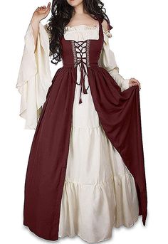 Fair Outfits, Fest Outfits, Vintage Party Dresses, Court Dresses, Medieval Costume, Old Dresses, Medieval Dress, Medieval Clothing