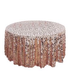 a round table with sequins on it