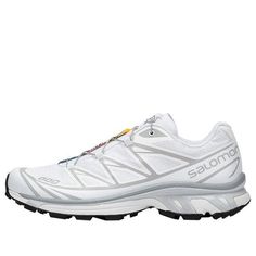 Salomon XT-6 Advanced 'White' 410861 (SNKR/Unisex) White Functional Trail Running Shoes For Sports, White Technical Trail Running Shoes, Technical White Trail Running Shoes, White Functional Trail Running Shoes For Streetwear, Functional White Running Shoes For Outdoor, Technical White Sneakers For Trail Running, Functional White Trail Running Shoes For Outdoor Activities, Breathable White Trail Running Shoes For Outdoor, White Breathable Trail Running Shoes For Outdoor