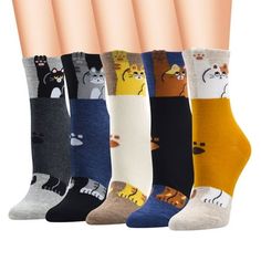 Socks for Women, LOFIR Cute Animal Womens Socks, Novelty Funny Crew Socks Ladies Socks, Animal Gifts for Women Cat Lovers, 5 Pairs Funny Cat Socks Women, Shoe Sizes 7-11 Why Choose Our LOFIR womens crew socks? Superior Comfort and Quality: Made from a high-quality cotton blend, these cotton socks for women are designed to be lightweight, breathable, and sweat-wicking. The cozy socks women keep your feet dry and comfortable throughout the day, whether you're at home or on the go. Fashionable and Animal Gifts, Ladies Socks, Womens Socks, Cat Socks, Functional Fashion, Cozy Socks, Socks For Women, Funny Socks, Novelty Socks