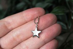 Dainty silver star pendant, Mini sterling silver star pendant, Solid sterling silver, Hammered silver star necklace,  Handmade, Pendant #151 - Materials: sterling silver - Dimensions:  15x15 mm PROCESS TIME If I have your item in stock, I'll ship it within 2 business days.  If I have to make it from scratch, it can take up to 4-6 weeks.  Feel free to contact me at anytime to get an estimated time of arrival. STANDARD SHIPPING CANADA - 2 to 10 business days USA - 4 to 12 business days EUROPE - 10 Sterling Silver Star Necklace In Silver, Sterling Silver Star-shaped Jewelry, Silver Star-shaped Dainty Jewelry, Silver Star Charm Necklaces, Silver Necklaces With Star Charm, Silver Star Of David Charm Jewelry, Sterling Silver Jewelry Pendant With Star Charm, Silver Round Pendant With Star Charm, Silver Round Pendant With Star Charm Jewelry