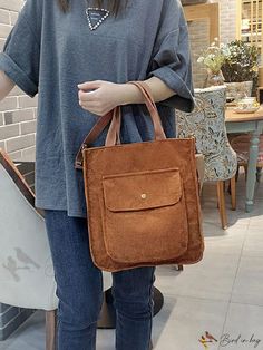 Bird in Bag - Vintage-Style Versatile Large Capacity Shoulder Bag Casual Fall Canvas Shoulder Bag, Brown Bags With Zipper Pocket For Fall, Fall Satchel Shoulder Bag With Pockets, Brown Handheld Canvas Bag With Large Capacity, Brown Fall Bags With Zipper Pocket, Fall Shoulder Satchel Bag With Pockets, Casual Brown Handheld Canvas Bag, Rectangular Shoulder Bag With Pockets For Fall, Fall Shoulder Bag With Pockets For Everyday Use