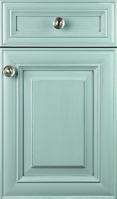 an image of a blue cabinet door