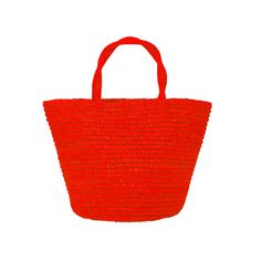 Medium Tote Woven Straw Solid 100% Toquilla Straw. This material is known for its quality and beauty. Each bag is entirely hand-made, from the straw dye to the weaving of the bag. -Measures approximately High: 24 Cm Width: 24 Cm Handle: 12 Cm - We ship with DHL Express. Shipping takes approximately 3 to 5 days to arrive depending on the destination. -Need Help? Please contact: customercare@sensistudio.com -All Sales Are Final. Braided Jute Bucket Bags, Eco-friendly Braided Basket Bag, Braided Jute Basket Bag, Red Straw Tote Bag For Shopping, Red Woven Straw Bag For Shopping, Red Bucket Straw Bag For Shopping, Red Straw Shopping Bag, Red Tote Straw Bag For Shopping, Red Handwoven Beach Bag For Summer