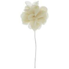 Add dainty flair, gorgeous, subtle color, and fun texture to your creative projects and decor with this Ivory Flower Pick! The adorable flower features ivory satin & tulle petals and a white stem. Add several of these pretty picks to a wreath, a bouquet, wedding decor, or another DIY home decor project for a stunning, unique look!     Dimensions (Varies Upon Shaping):   Full Length: 6 3/4"  Stem Length: 4 5/8"  Width: 3 1/2" Wearable Art Fashion, Beautiful Tablescapes, Flower Picks, Ivory Flower, Silhouette Cameo Machine, Diy Projects Videos, Ivory Flowers, Fabric Bolts, Beaded Garland