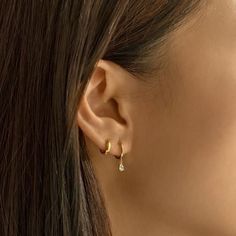 Cute Earrings Double Piercing, 2nd Whole Earring, Two Piecing Earrings, Double Gold Earrings, Earrings 2 Holes Gold, Earrings Aesthetic Doubles, Bridal Earrings Double Piercing, Two Piercing Ear, Cute Two Piercing Earrings