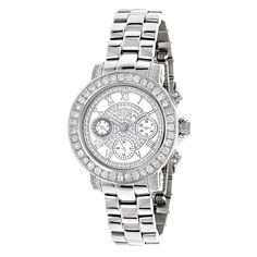 Luxurman Watches Ladies Diamond Watch 3ct Diamond Watches Women, Diamond Watches, Gold Plated Watch, Women Diamond, Two Tone Watch, Metal Band, Best Diamond, Diamond Watch, Stainless Steel Band