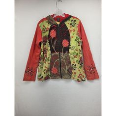 Embrace The Boho Hippie Vibe With This Rising International Women's Jacket. Made Of Cotton And Featuring A Multicolor Floral Pattern, This Long Jacket Is Perfect For Any Season - From Winter To Summer, Fall To Spring. The Full Zip Closure And Long Sleeves Make It Practical And Stylish, While The Embroidered Accents Add A Unique Touch. This Jacket Is Machine Washable For Easy Care And Comes In Size L, With A Regular Fit And Size Type. Perfect As A Basic Jacket, It's Ideal For Those Who Want To Ad Spring Patchwork Hooded Tops, Colorful Cotton Outerwear For Fall, Red Hooded Tops For Spring, Colorful Cotton Spring Outerwear, Yellow Cotton Outerwear With Patchwork, Colorful Cotton Tops For Winter, Yellow Cotton Patchwork Outerwear, Navy Pea Coat, Womens Quilted Jacket