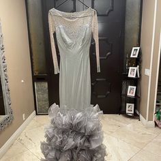 Silver/ Gray Pageant Dress, Good Condition Just Missing A Couple Rhinestones In The Chest Area. Been Sitting In My Closet Since 2014. I Was Size Small When I Competed And A Size 4. It Was Custom Made For The Miss Zacatecas Mexico State Pageant. Lovely Dress And Only Worn Once For Final Night. Dress With Rhinestones, Pageant Dress, Lovely Dresses, Custom Made, Prom Dresses, Size 4, Prom, Size Small, Womens Dresses