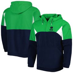 Check out this Columbia Lodge hoodie for a cozy display of your Notre Dame Fighting Irish fandom. Its quarter-zip closure offers an easy fit while the drawstring hood, front pouch pocket and fleece lining provide extra comfort. With embroidered Notre Dame Fighting Irish graphics over a colorblock design completing the look, you'll be the freshest fan around.Check out this Columbia Lodge hoodie for a cozy display of your Notre Dame Fighting Irish fandom. Its quarter-zip closure offers an easy fit Quarter Zip Hoodie, Fall Denim, Matching Family Pajamas, Mens Style Guide, Sneaker Dress Shoes, Navy Green, Mens Navy, Pant Shirt, Stay Cozy