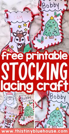 christmas stocking craft with free printables to make it look like they are stockings