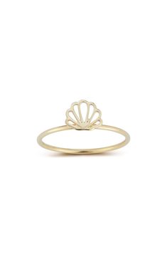 Your mermaid dreams will be matched when you accessorize with this 14-karat-gold ring that's topped with a darling shell. 1mm band width 14k gold Imported Mermaid Dreams, Shell Ring, How To Make Shoes, Girls Accessories, Yellow Gold Rings, Gold Ring, Nordstrom Rack, The Face, Gift Set