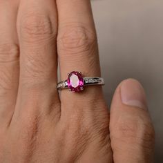 This is a gorgeous handmade creation. Its beauty is its simplicity & Elegance. The 7*9 mm oval shape faceted lab ruby is crafted in solid sterling silver and with rhodium plated. All item is sent in a beautiful gift box If you have any idea of design your ring,pls contact me directly. You can realize more lovely stuff clicking the link https://www.etsy.com/shop/knightjewelry?refshopsection_shophome_leftnav Please leave the correct address and you phone number for delivering successfully. Oval Ruby Ring With Prong Setting, Oval Lab-created Ruby Birthstone Ring, Oval Ruby Promise Ring, Oval Ruby Birthstone Ring In Fine Jewelry Style, Oval Ruby Birthstone Ring Fine Jewelry, Fine Jewelry Oval Solitaire Ruby Ring, Oval Ruby Birthstone Ring With Gemstone, Oval Ruby Rings With Birthstone, Oval Ruby Birthstone Ring