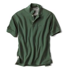 The Orvis Signature Polo Functional Cotton Polo Collar Top, Functional Short Sleeve Polo Shirt For Outdoor, Casual Polo Collar Tops For Outdoor, Functional Cotton Tops For Golf, Classic Short Sleeve Top For Outdoor, Functional Cotton Polo Shirt With Moisture-wicking, Sporty Green Polo Shirt For Summer, Functional Moisture-wicking Cotton Polo Shirt, Functional Outdoor Polo Shirt With Moisture-wicking