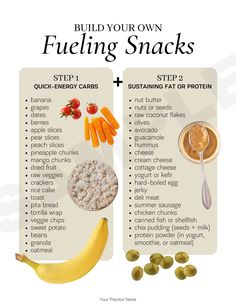 an info sheet describing how to build your own fueling snacks and what they are good for