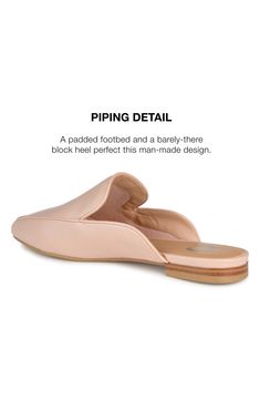 Slip on the Akza to give any outfit retro vibes. A backless version of a classic loafer, this easy-wear mule features a notched topline, stitched piping, and tiny stacked heel for sophisticated style with everyday comfort. Sizing: M=standard width 1" heel Square apron toe Slip-on style Open counter Padded footbed Low block heel Manmade upper/sole Imported Trendy Spring Closed Toe Mules, Classic Summer Slip-ons With Cushioned Footbed, Classic Slip-on Mules For Summer, Modern Closed Toe Mules For Spring, Trendy Slip-on Mules, Chic Closed Toe Slippers For Spring, Chic Closed Toe Spring Slippers, Classic Summer Slip-on Slippers, Trendy Flat Heel Mules