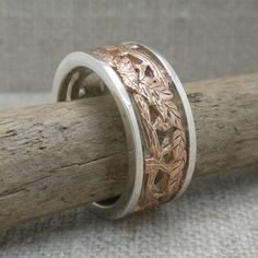 Sterling Silver and 10K Rose Gold Celtic Tree of Life Wedding Ring — Unique Celtic Wedding Rings — Unique Celtic Wedding Rings Rose Gold Nature-inspired Jewelry For Anniversary, Nature-inspired Engraved Wedding Rings, Tree Of Life Wedding, Tree Of Life Ring, Life Ring, Celtic Wedding Rings, Celtic Tree Of Life, Rings Unique, Sterling Silver Wedding Rings