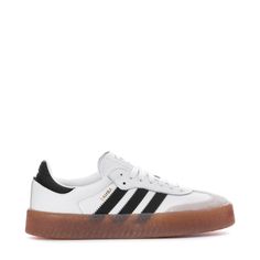 These adidas Sambae women's shoes add a modern twist to an iconic Samba design. Once an indoor football shoe, this version is made with a smooth leather upper, translucent gum rubber platform outsole, and premium embroidered 3-Stripes that let the look transition seamlessly to the streets. Subtle details like a stitch-and-turn toe cap make a stylish statement. Features: Regular fit fits just right. Lace closure for a secure and customized fit. Textile lining keeps feet comfortable. Stitch-and-tu Platform Sambas, Sambas Women, Indoor Football, Football Shoes, Nike Fashion, White White, Lace Closure, Work Casual, Dress With Boots