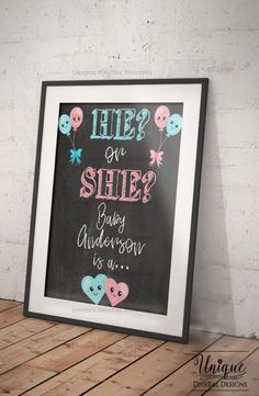 a chalkboard sign that says hey, she? and has hearts drawn on it