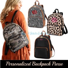 "The Lauren Backpack is the perfect bag for travel or everyday use! It features a roomy interior with a zipper compartment and the extendable straps easily adjust for an ideal fit. Please be sure to include desired monogram and thread color in the NOTES section of your order. Monogram can be name up to 10 letters or initial monogram. Please be sure to put the NAME/MONOGRAM and font color in the NOTES section of your order. -22.5\" top to bottom, 14.5\" wide , 7\" depth -Interior Lining -Zipper C Portable Leather Backpack For Daily Use, Portable Travel Backpack For Daily Use, Casual School Travel Bag, Trendy Travel Backpack Tote, Trendy Travel Tote Backpack, Trendy Travel Backpack With Portable Features, Large Capacity Tote Backpack For Back To School, Trendy Tote Backpack For Travel, Trendy Portable Backpack For Travel