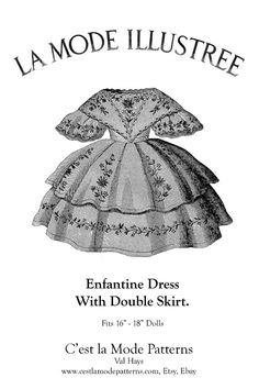 an advertisement for the la mode illustreee dress with double skirt, designed by jean