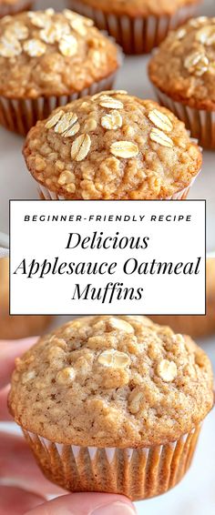 Image for Delicious Applesauce Oatmeal Muffins Pumpkin Breakfast Muffins Healthy, Generic Muffin Recipe, Refrigerator Muffins Recipes, Whole Grain Muffin Recipe, Chocolate Apple Muffins, Apple Walnut Muffins Recipes, Gf Applesauce Muffins, Muffins Using Applesauce, Pumpkin Muffins With Applesauce